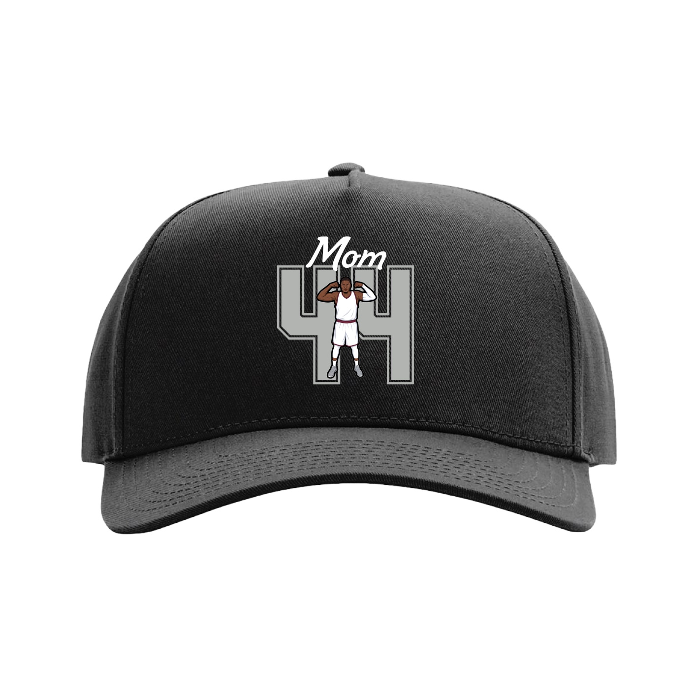 Full Fabric Five-Panel Champ Cap — Mothers Day Shirsey in Black