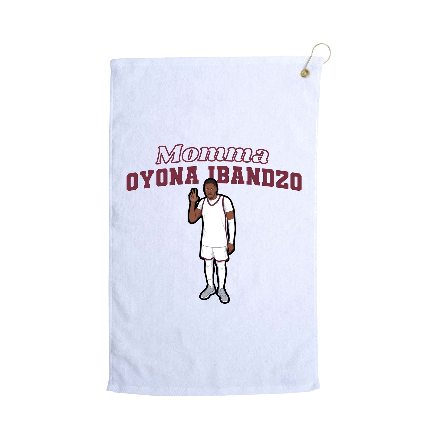 Golf Towel — Mothers Day Block in White