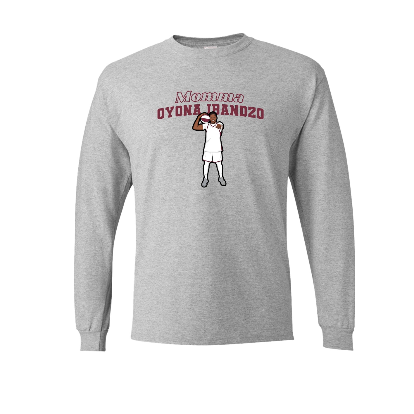 Long Sleeve Tee — Mothers Day Block in Grey