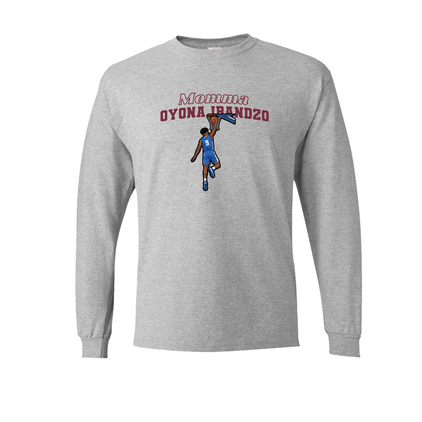 Long Sleeve Tee — Mothers Day Block in Grey