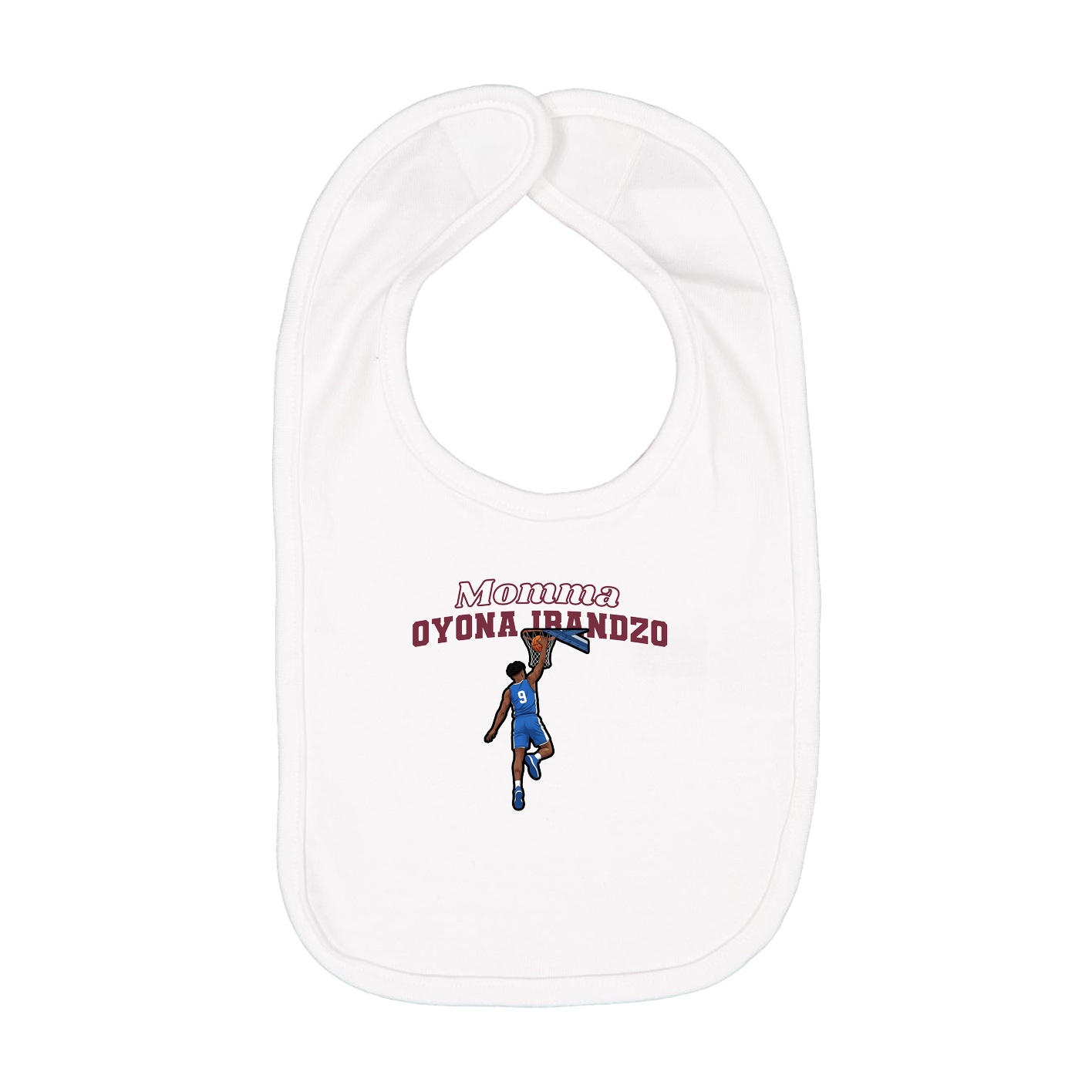 Infant Bib — Mothers Day Block in White