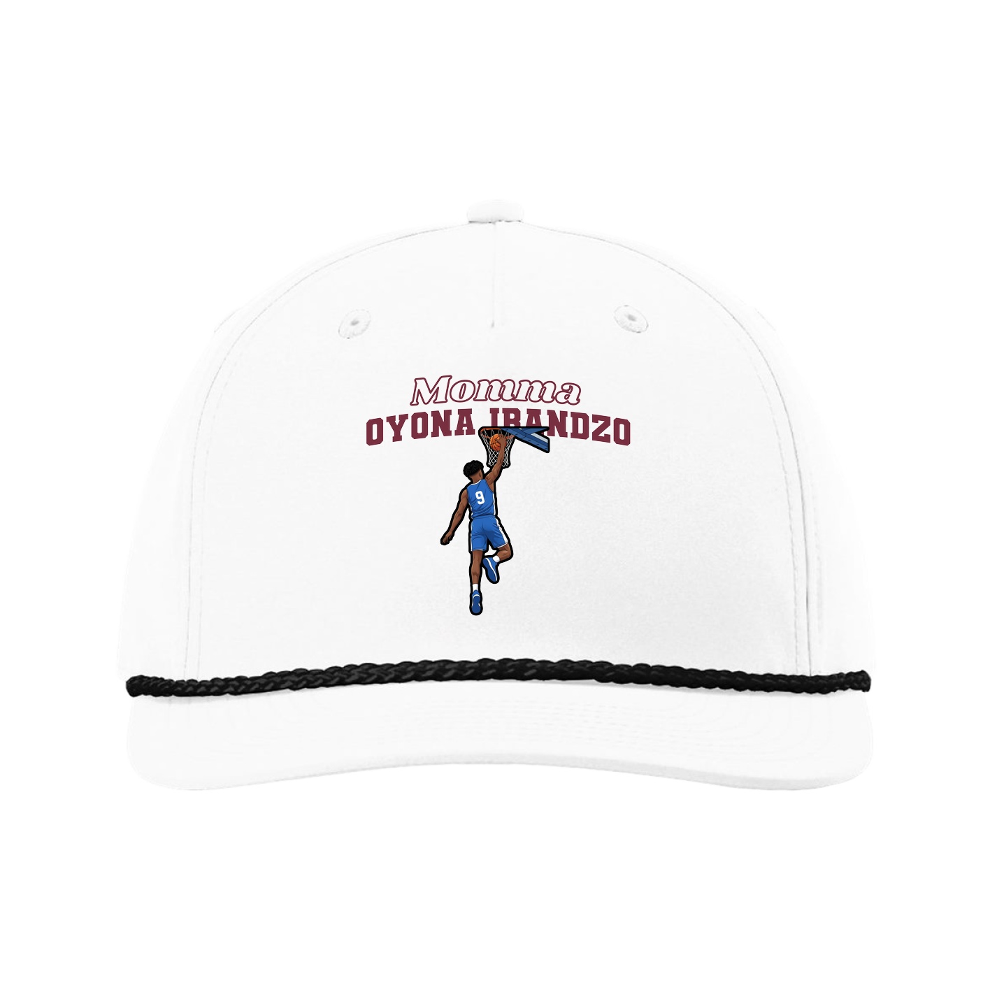 Five-Panel Classic Rope Cap — Mothers Day Block in White