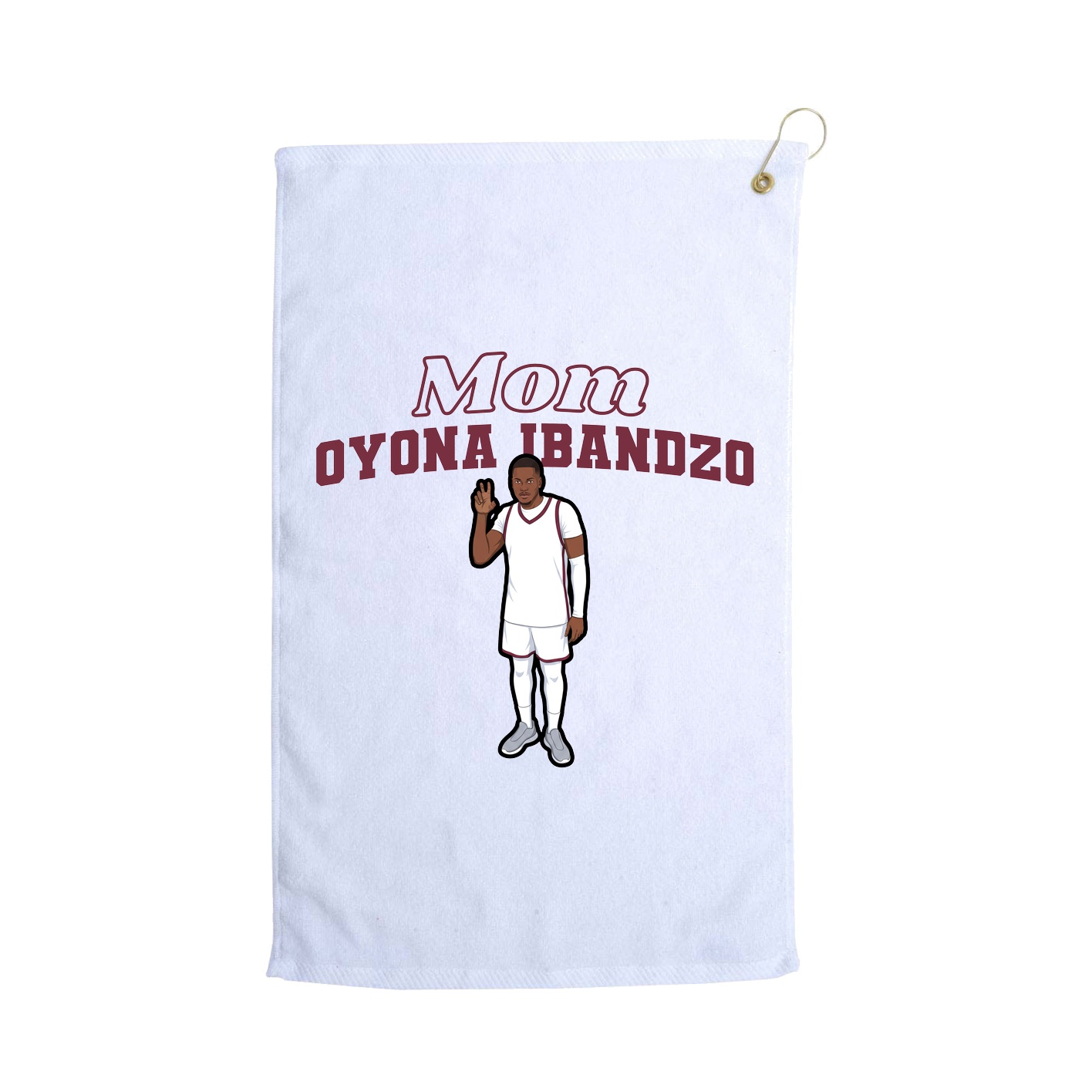 Golf Towel — Mothers Day Block in White
