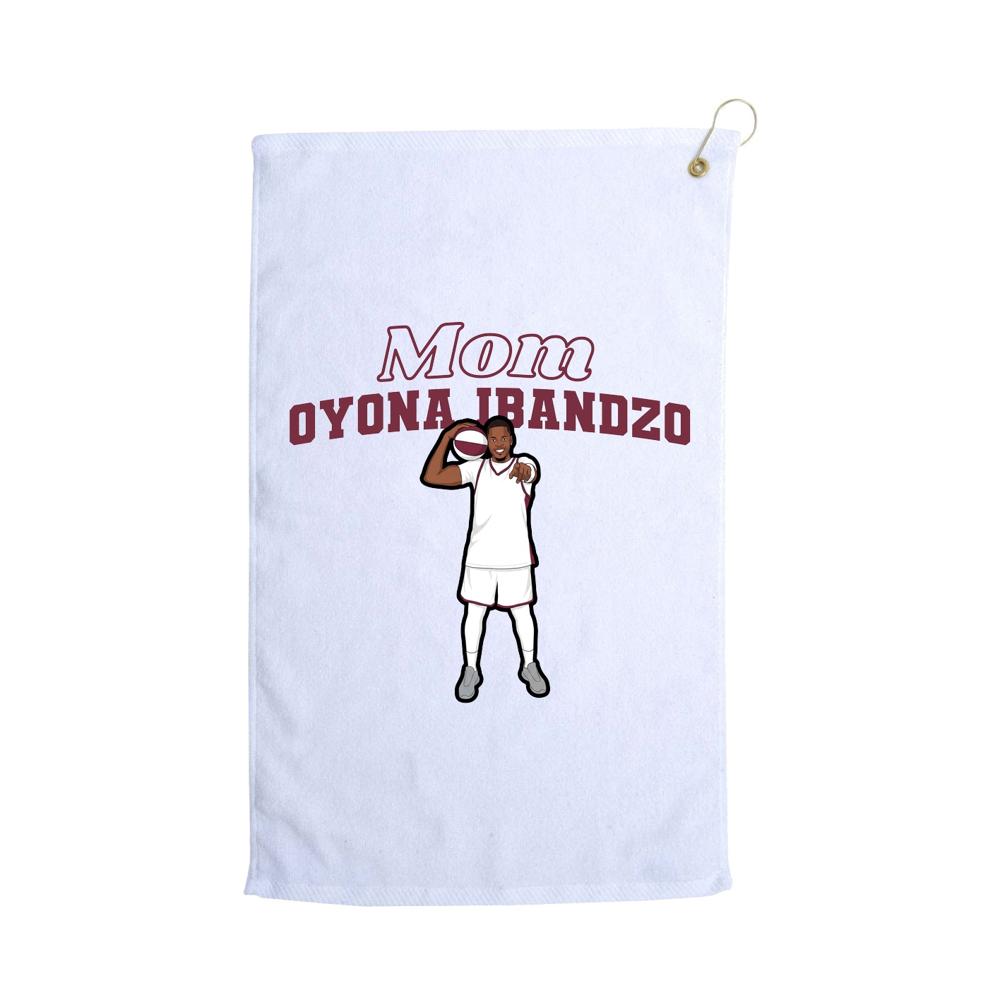 Golf Towel — Mothers Day Block in White