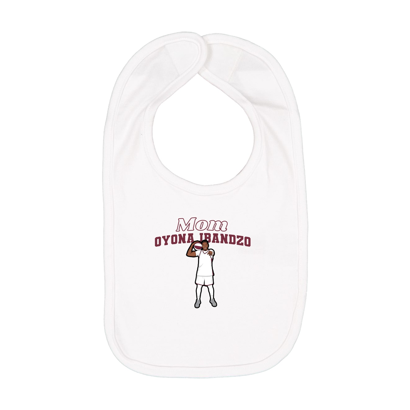 Infant Bib — Mothers Day Block in White