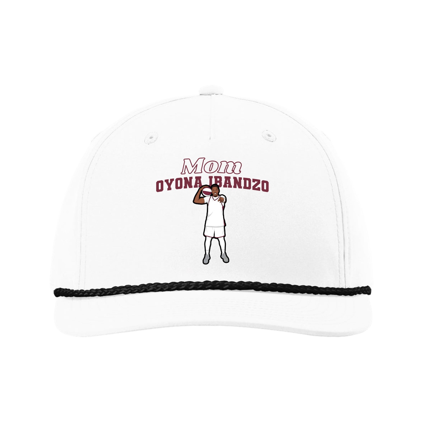 Five-Panel Classic Rope Cap — Mothers Day Block in White