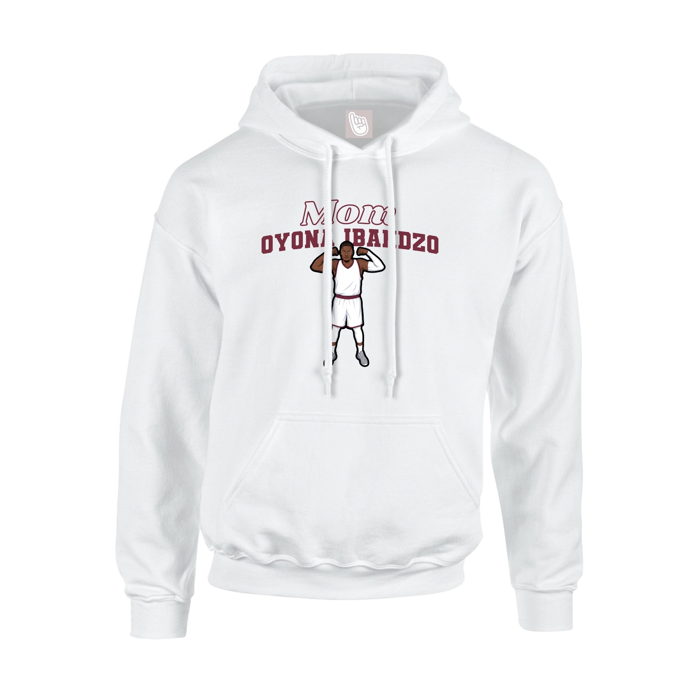 Youth Hoodie — Mothers Day Block in White