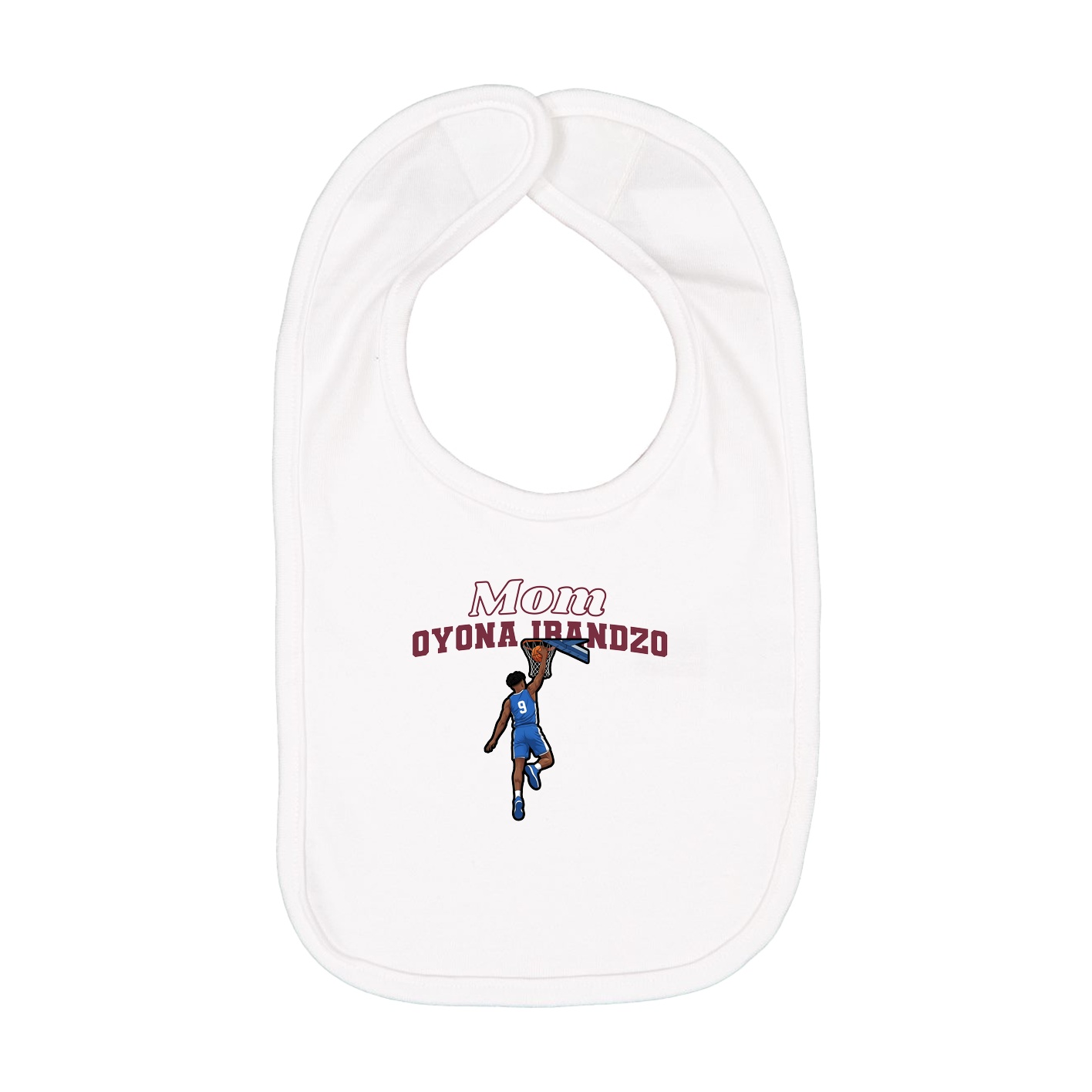 Infant Bib — Mothers Day Block in White