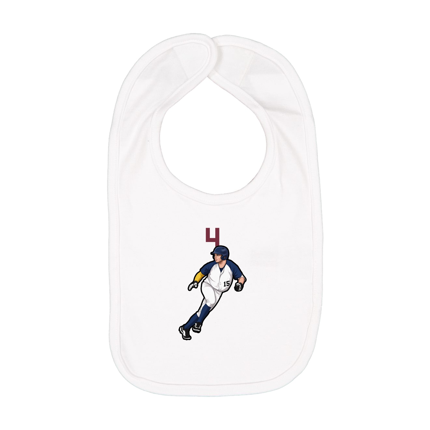 Infant Bib — Number Top in White