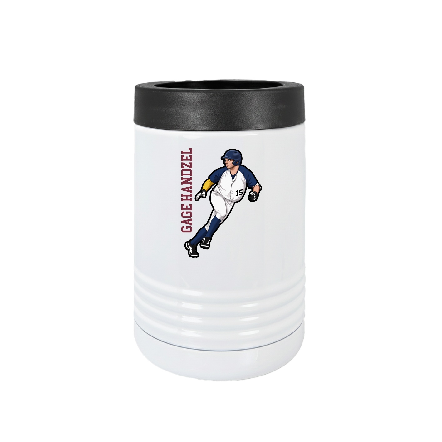 Beverage Holder — Name Vertical in White