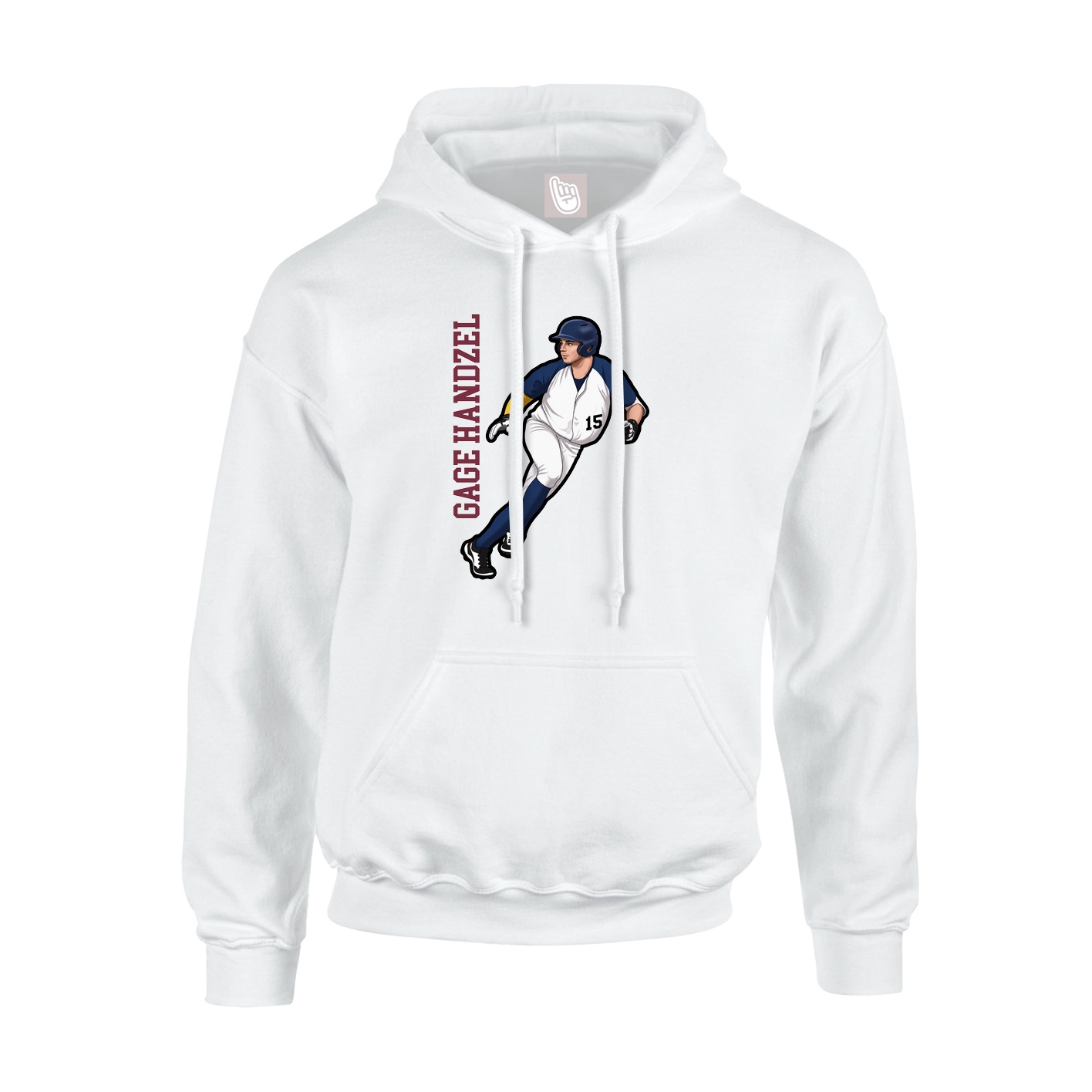 Hoodie — Name Vertical in White
