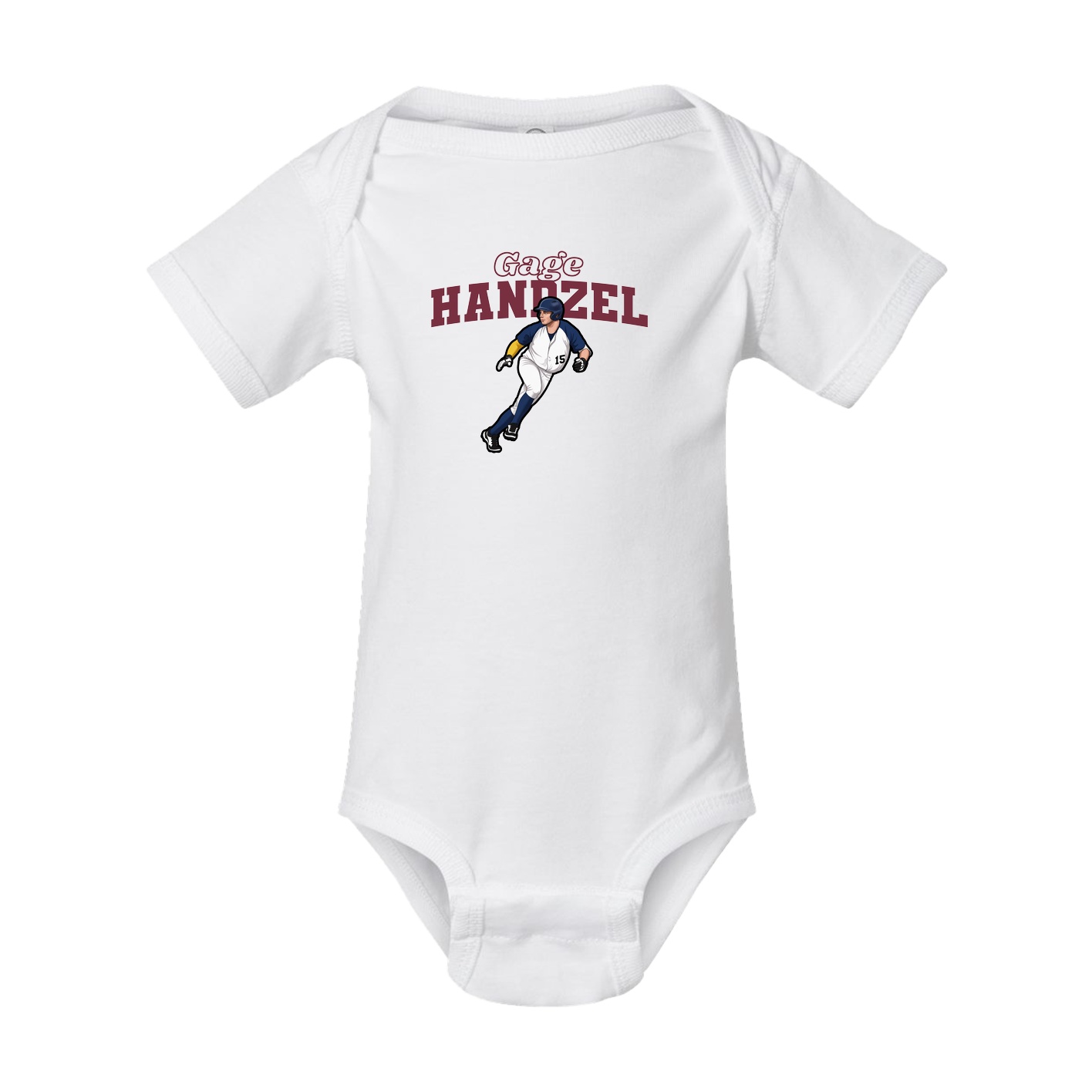Baby Onesie — Name Arch in White