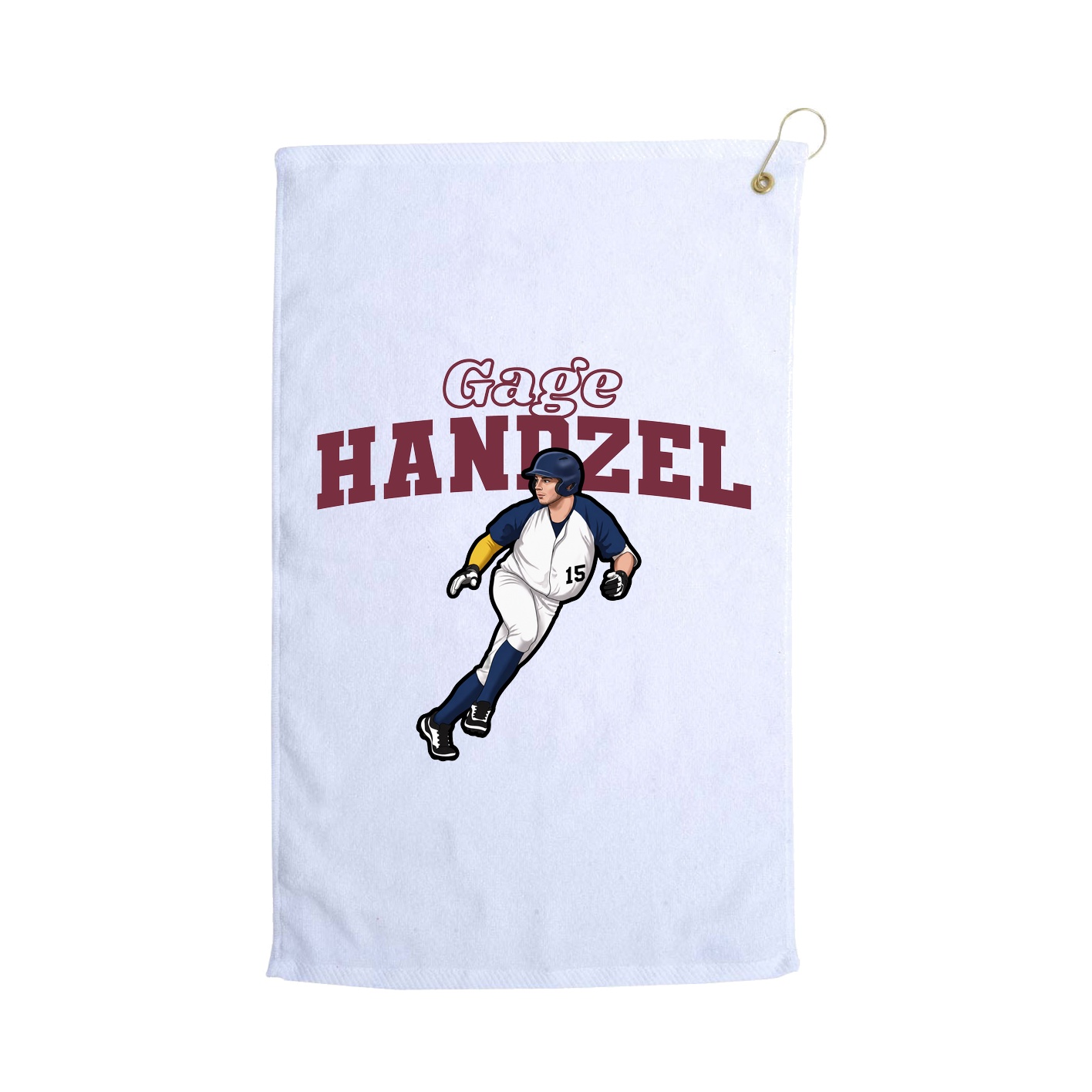 Golf Towel — Name Arch in White