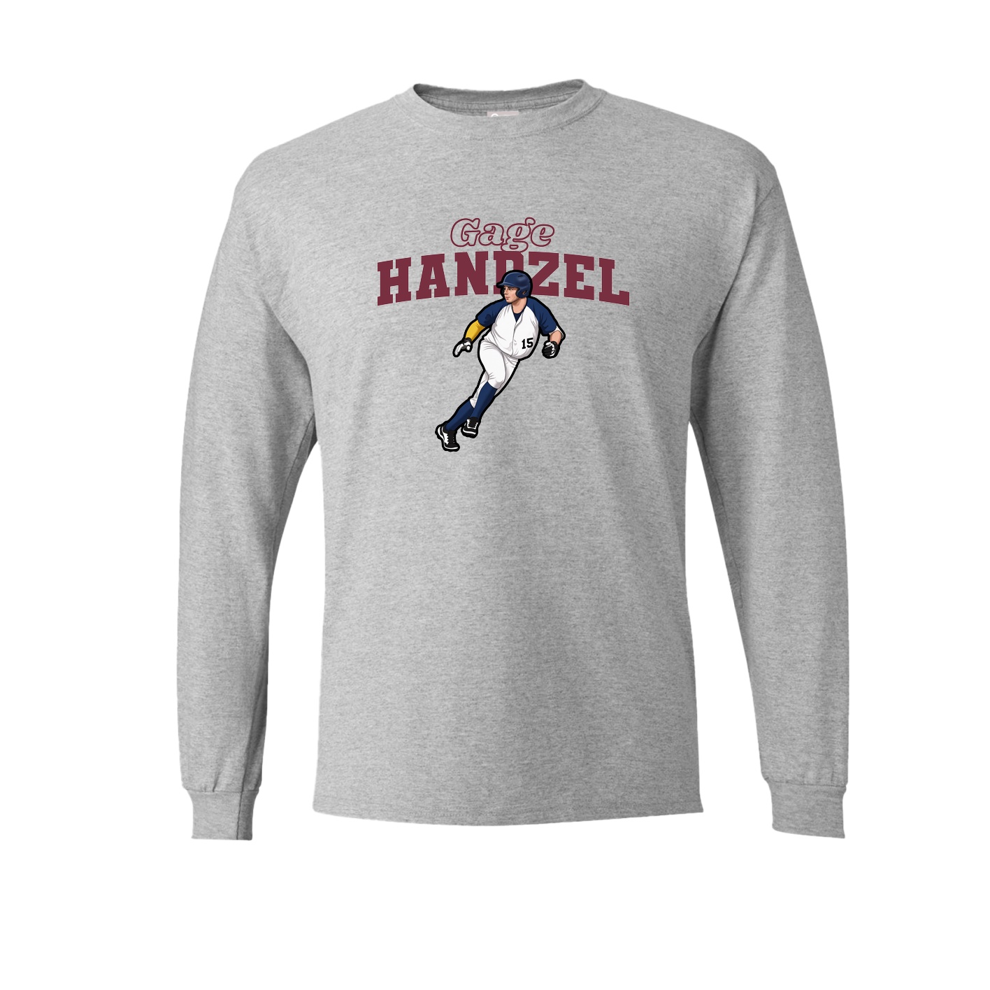 Long Sleeve Tee — Name Arch in Grey