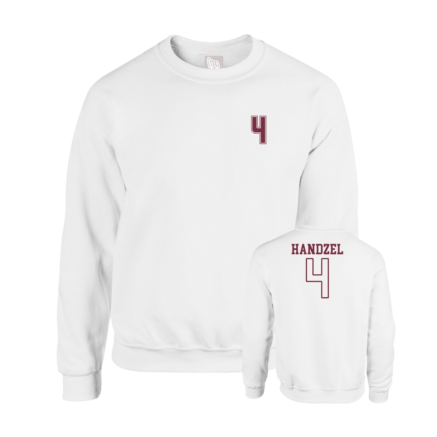 Fleece Crew — Chest Back in White