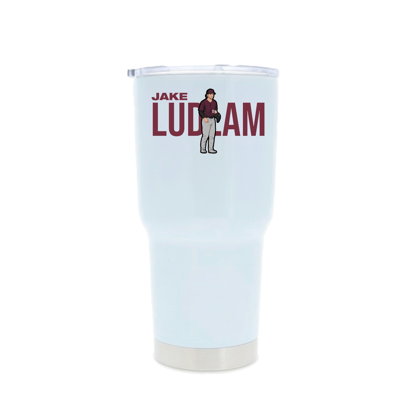 30oz Stainless Steel Tumbler — Player Name in White