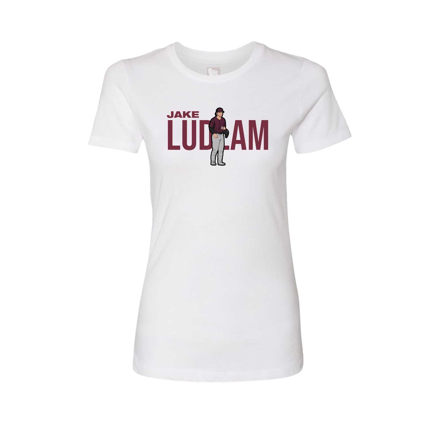 Fitted Women's Tee — Player Name in White
