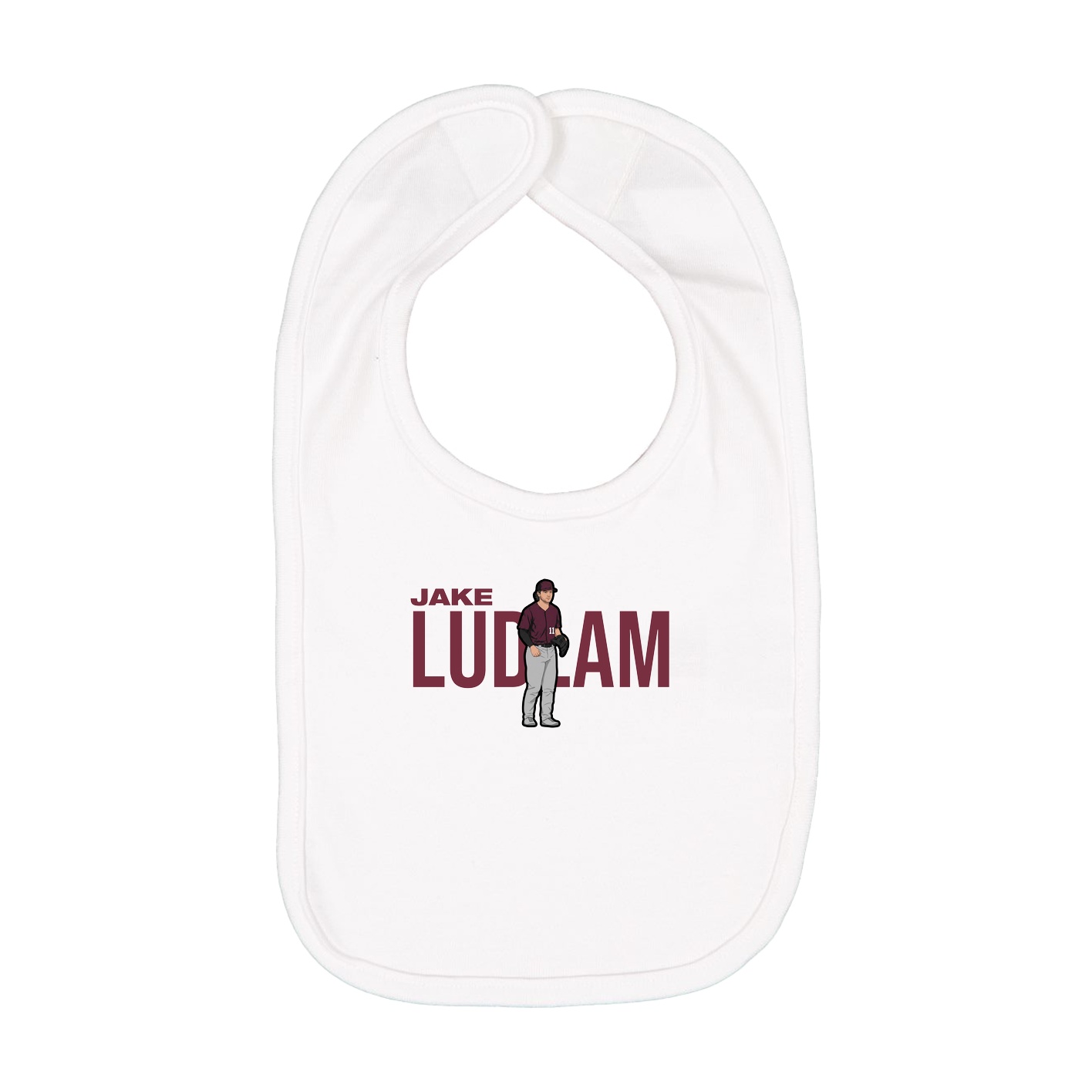 Infant Bib — Player Name in White