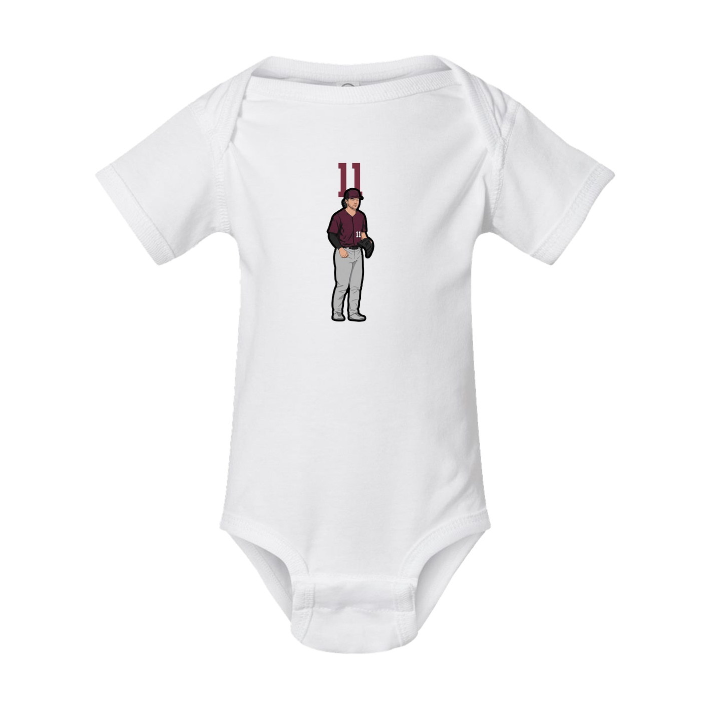Baby Onesie — Number Top in White