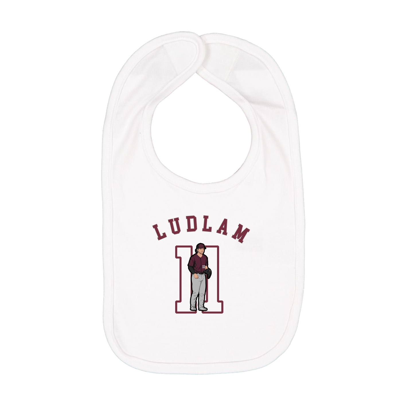 Infant Bib — Shirsey Arch in White