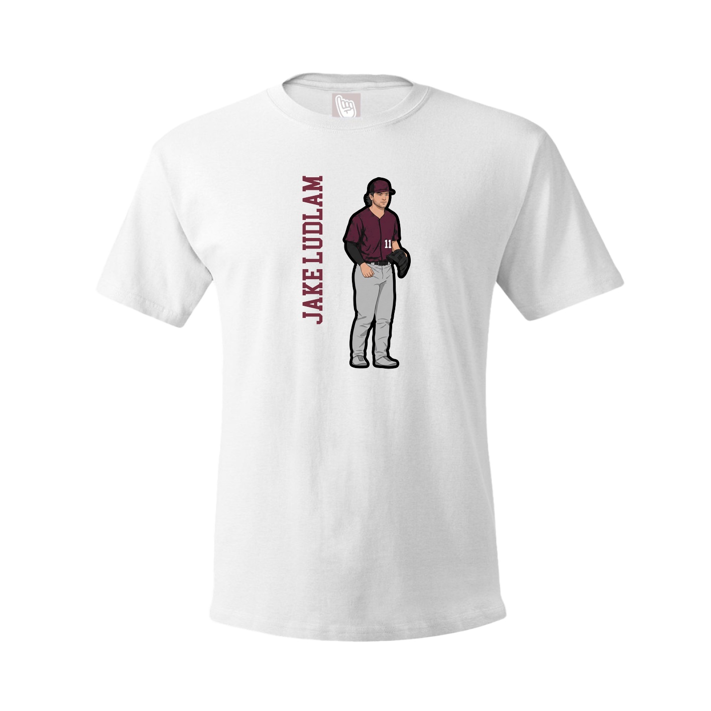 Tee — Name Vertical in White