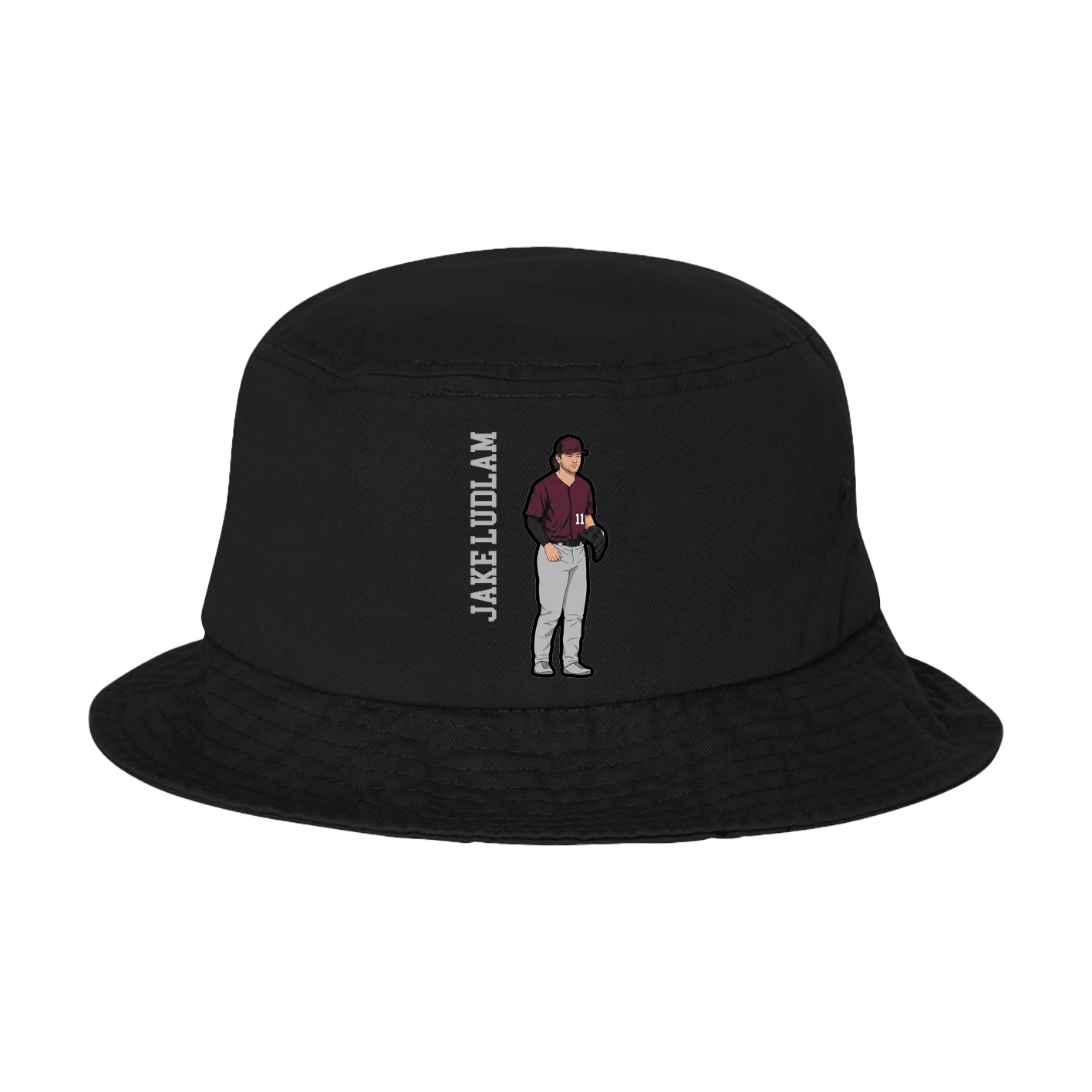 Bucket Cap — Name Vertical in Black