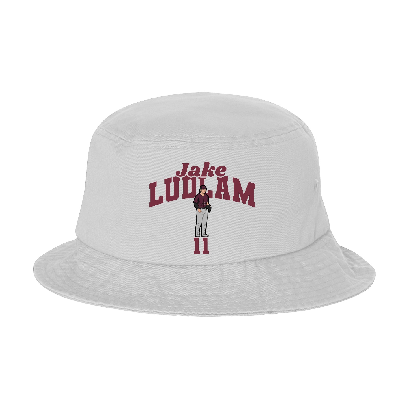 Bucket Cap — Signature Arch in White