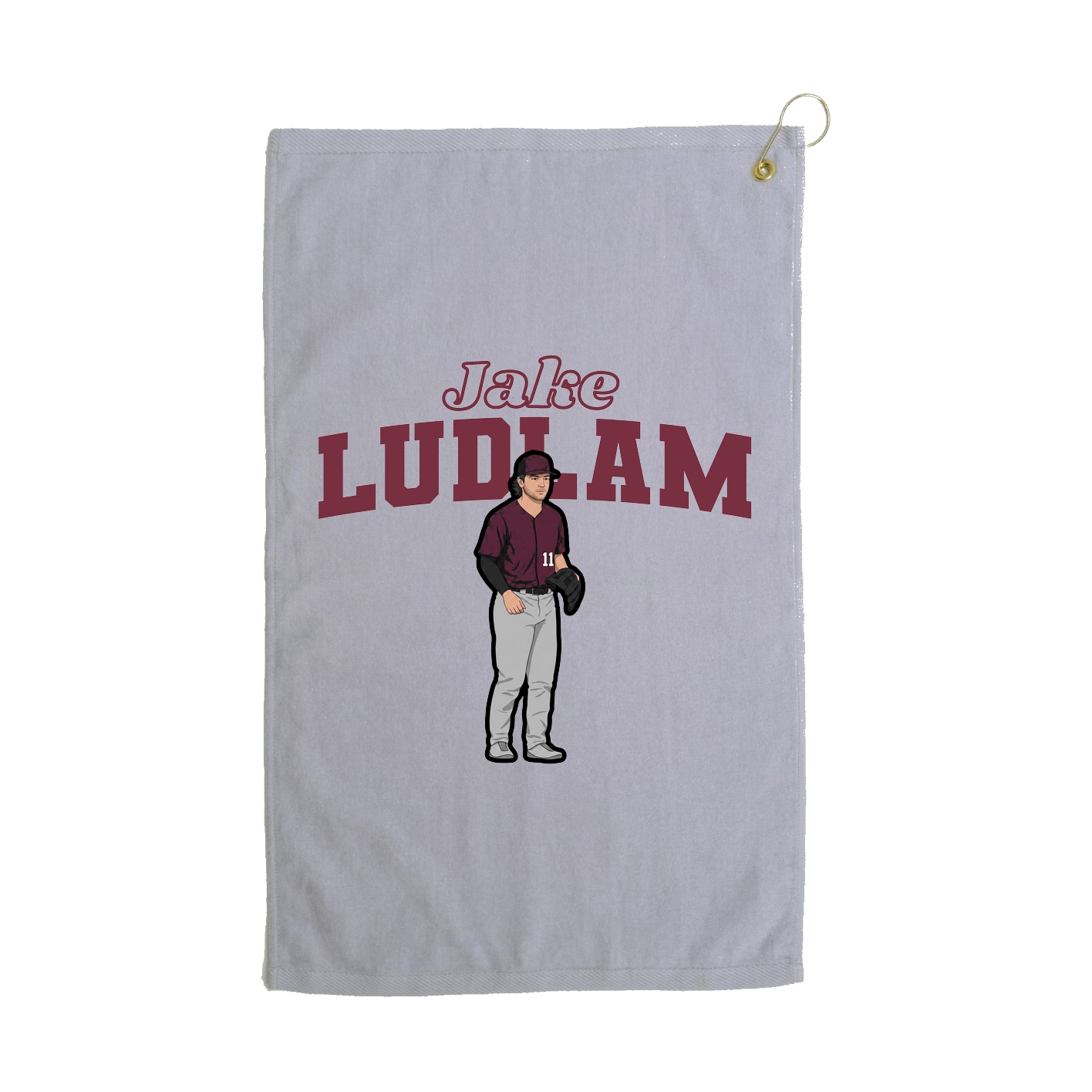 Golf Towel — Name Arch in Grey