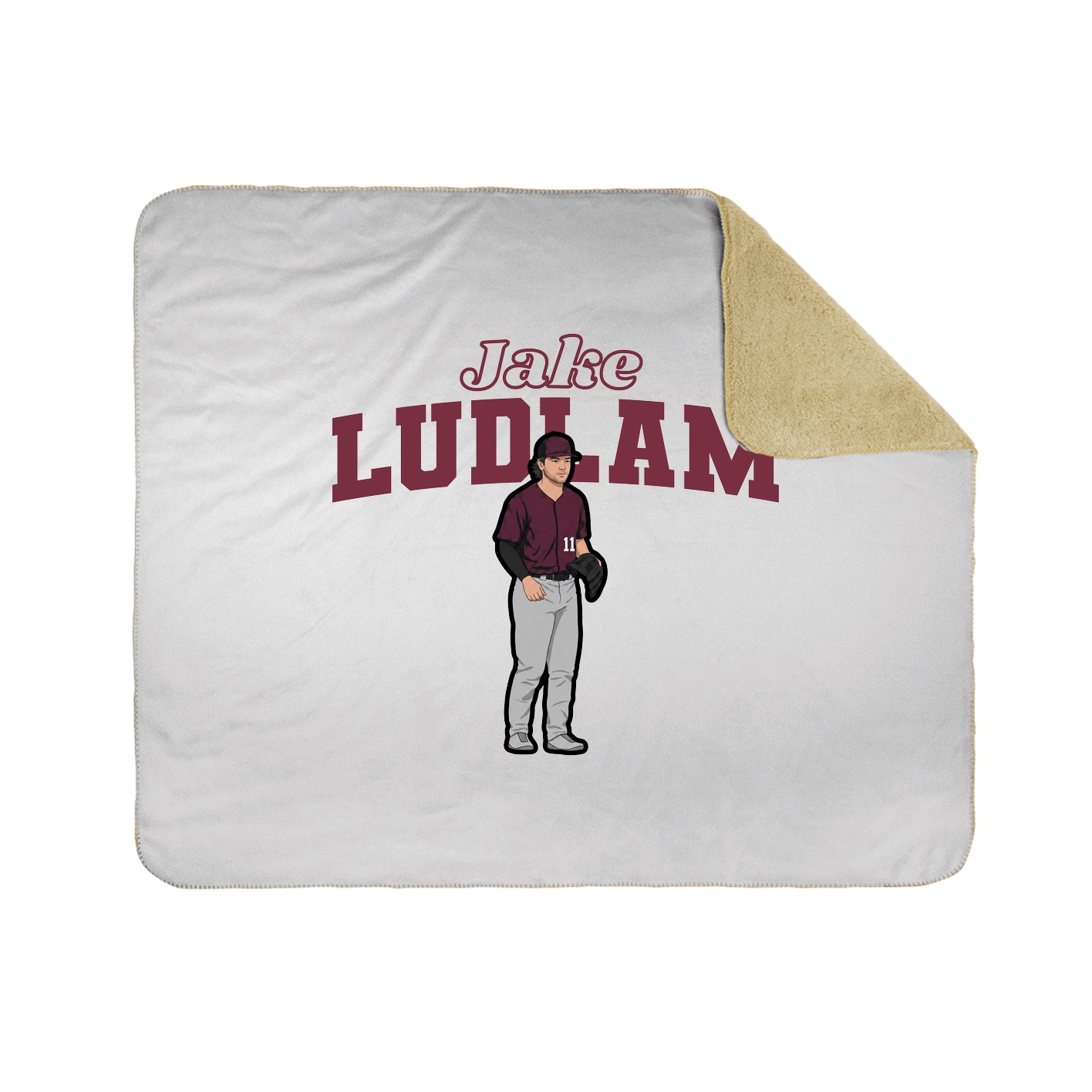 Throw Blanket — Name Arch in White