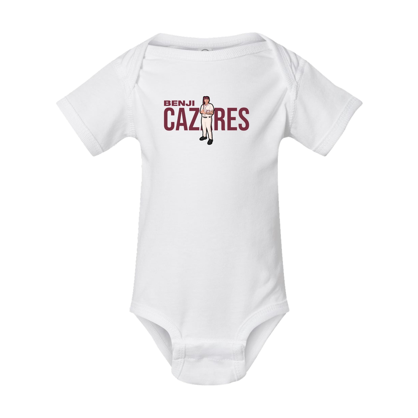 Baby Onesie — Player Name in White