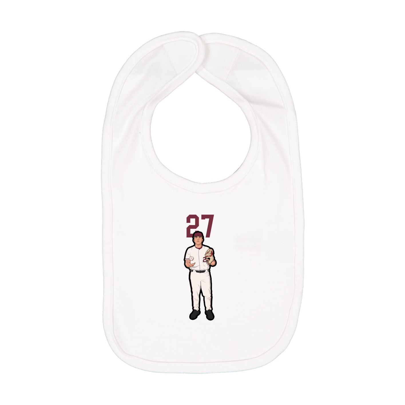 Infant Bib — Number Top in White