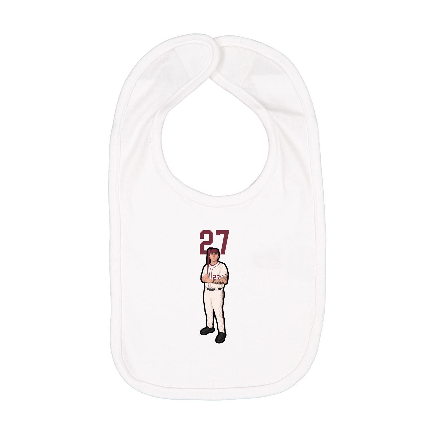Infant Bib — Number Top in White