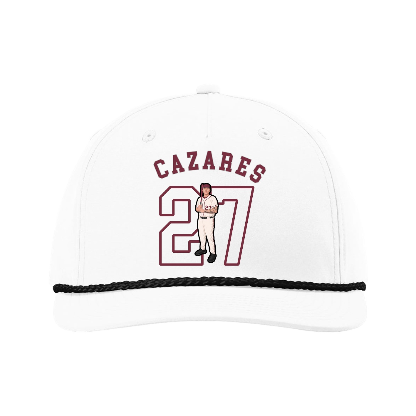 Five-Panel Classic Rope Cap — Shirsey Arch in White