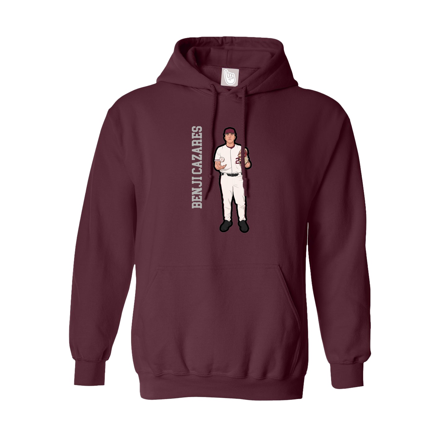 Hoodie — Name Vertical in Maroon