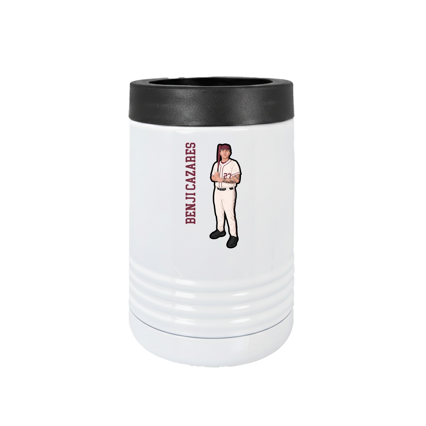 Beverage Holder — Name Vertical in White