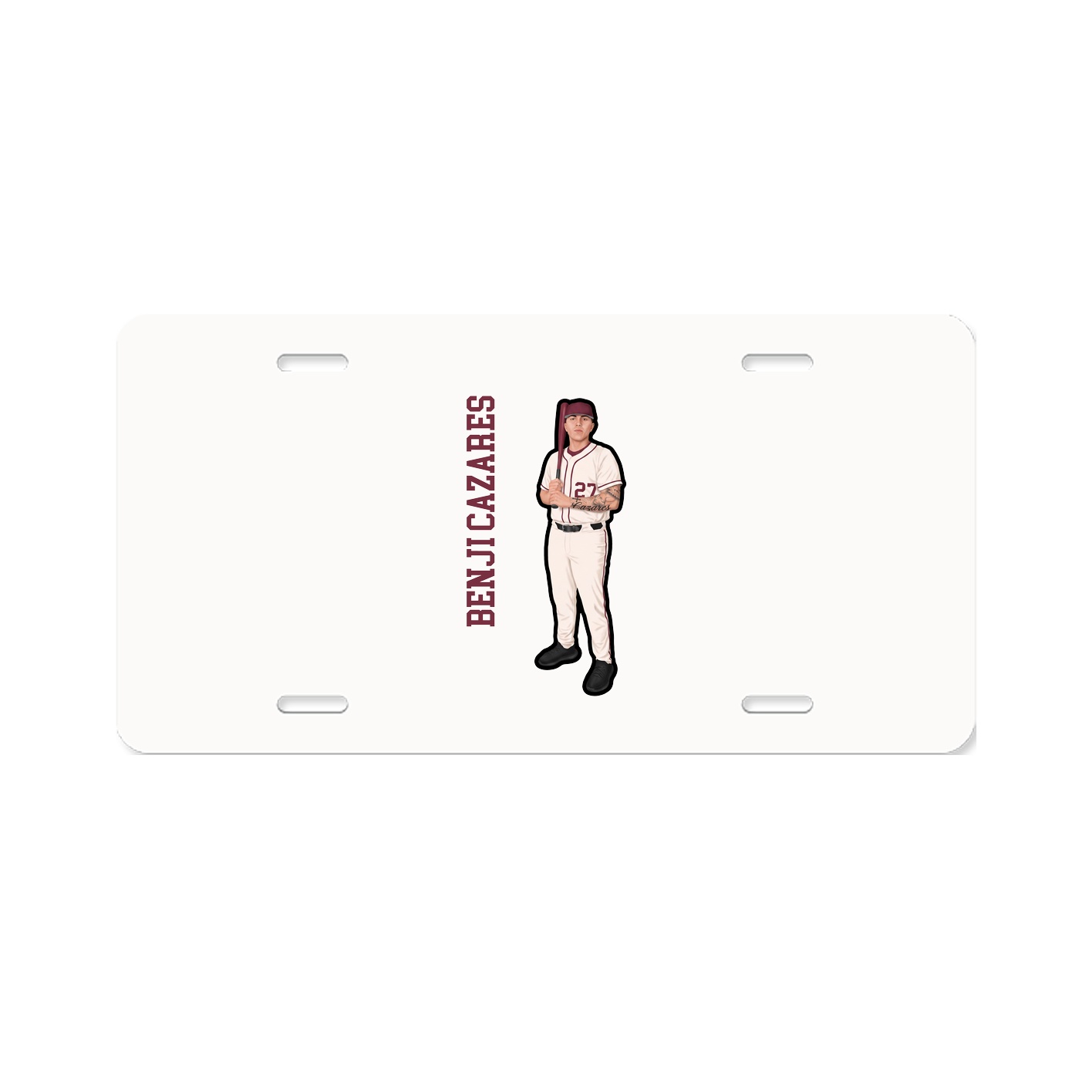 License Plate — Name Vertical in Classic