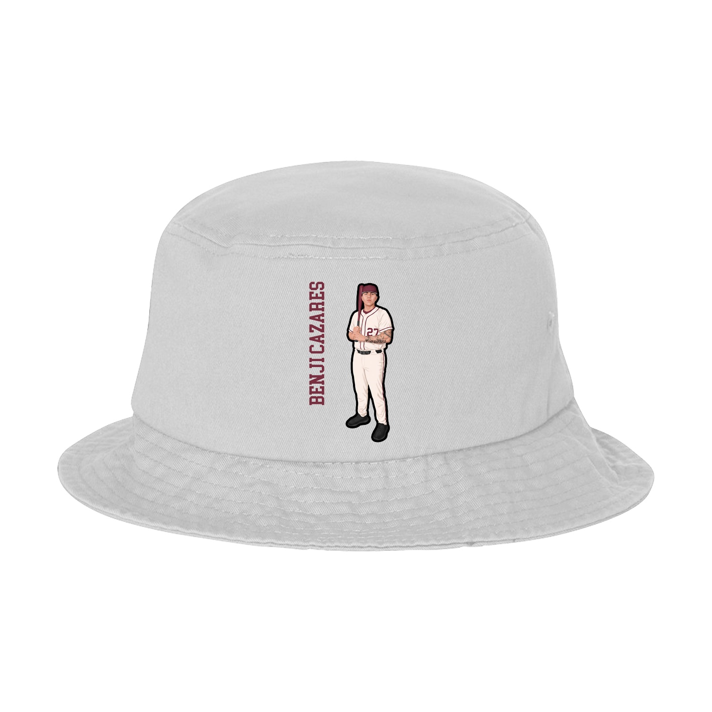 Bucket Cap — Name Vertical in White
