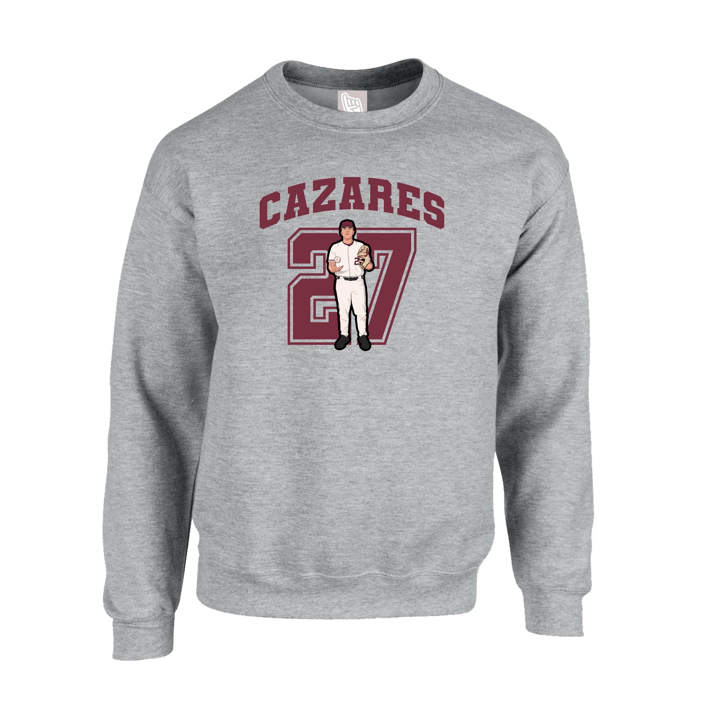 Fleece Crew — Number in Grey