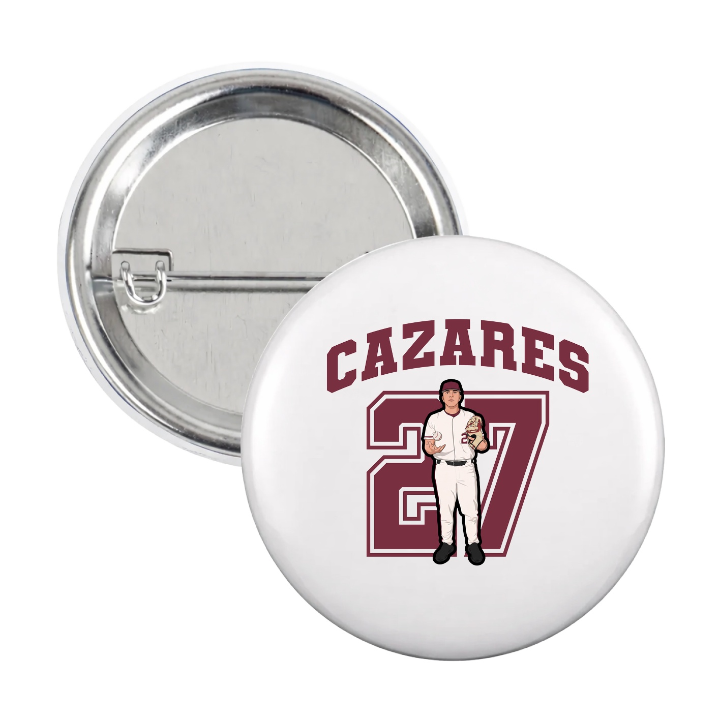 Game Day Button — Number in White