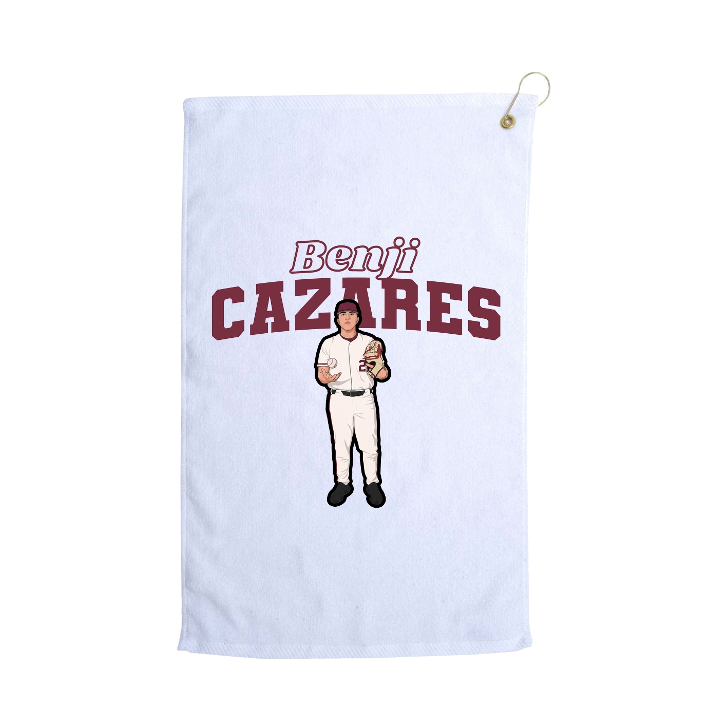 Golf Towel — Name Arch in White