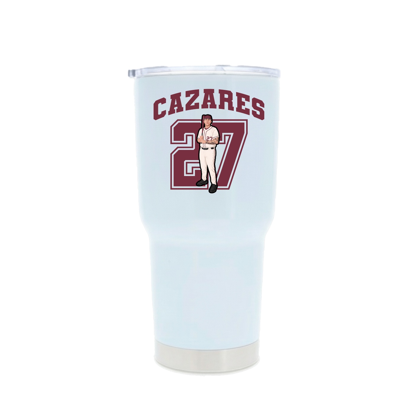 30oz Stainless Steel Tumbler — Number in White