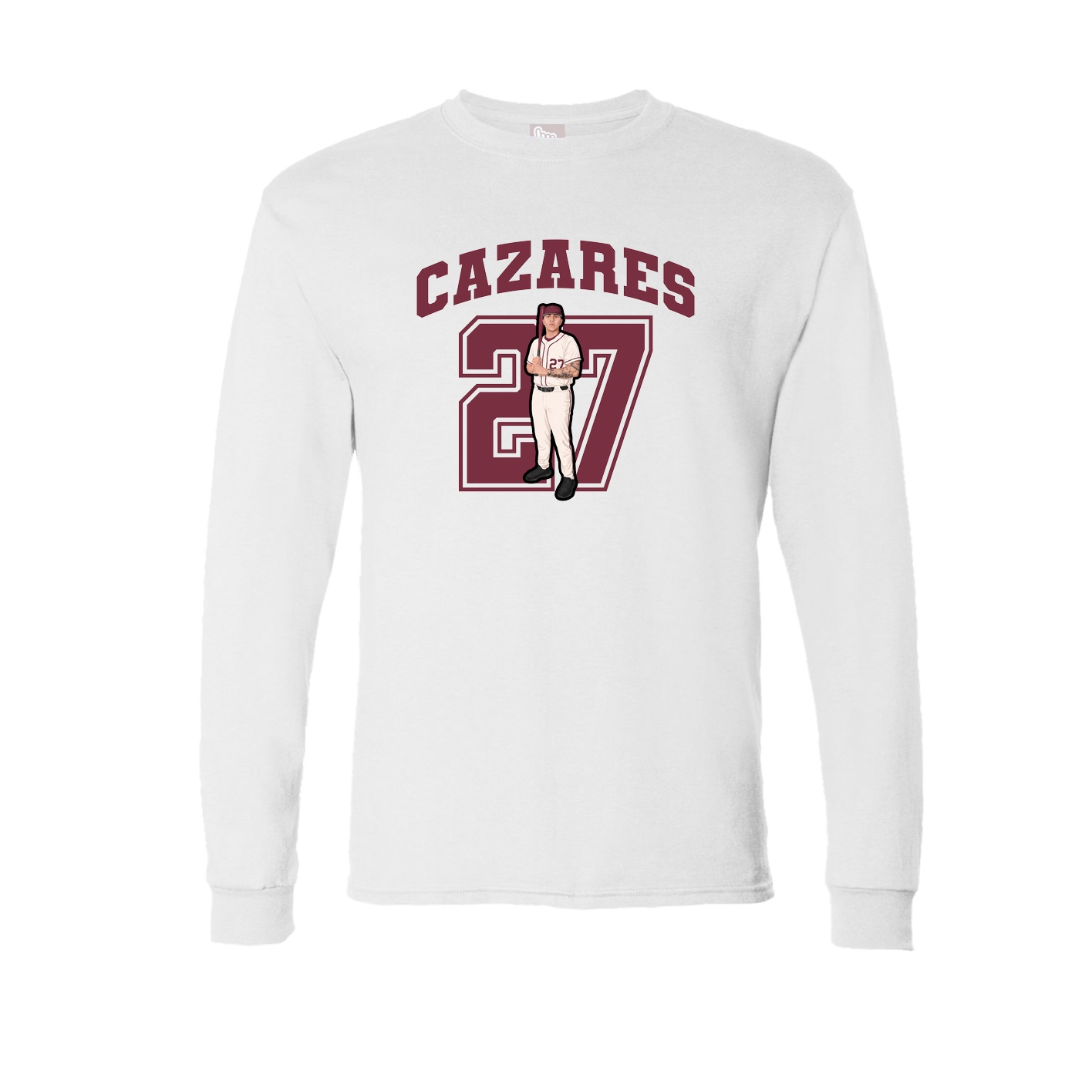 Long Sleeve Tee — Number in White