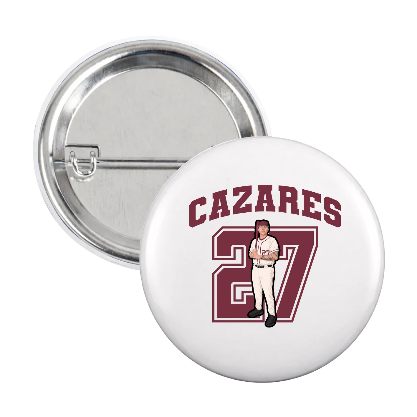 Game Day Button — Number in White