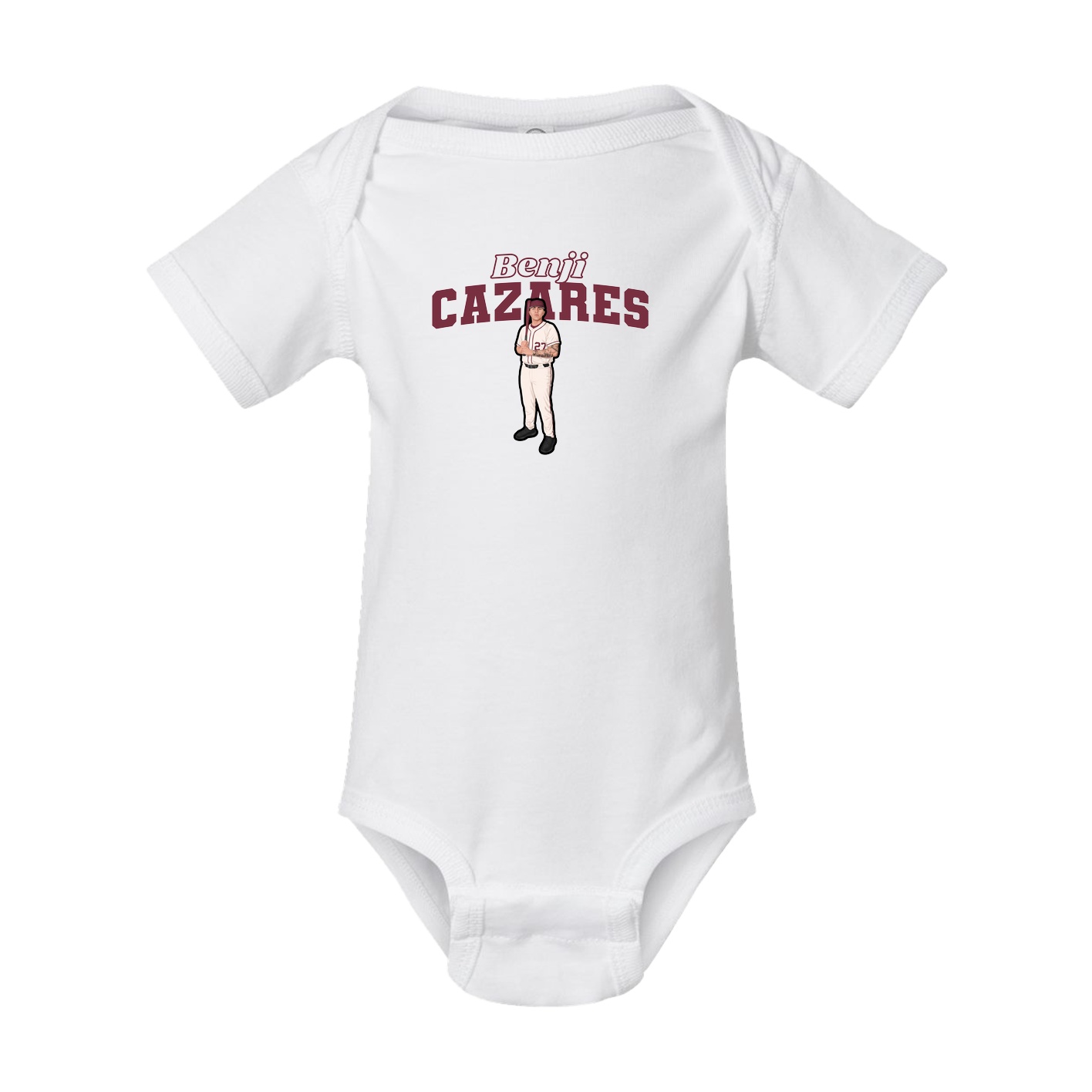 Baby Onesie — Name Arch in White