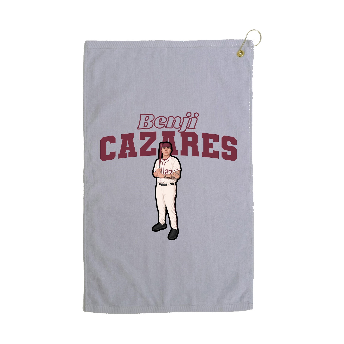 Golf Towel — Name Arch in Grey