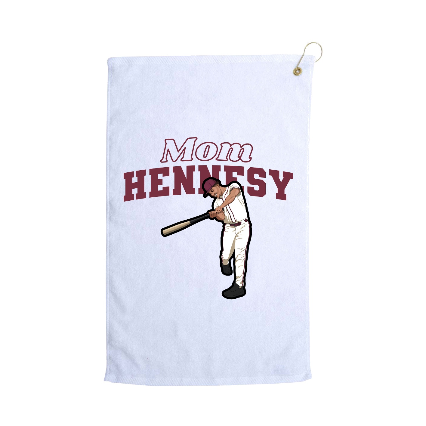 Golf Towel — Mothers Day Block in White
