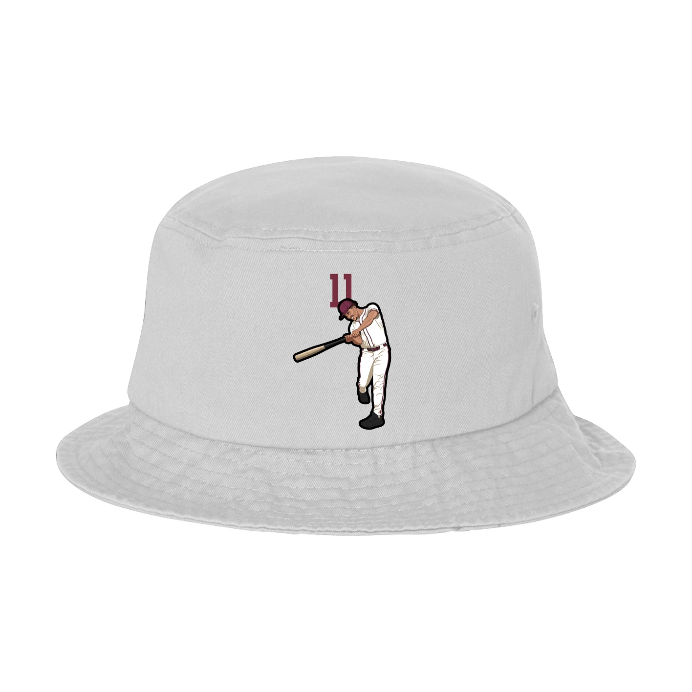 Bucket Cap — Number Top in White