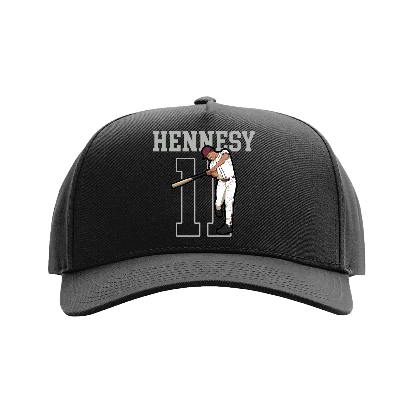 Full Fabric Five-Panel Champ Cap — Shirsey in Black