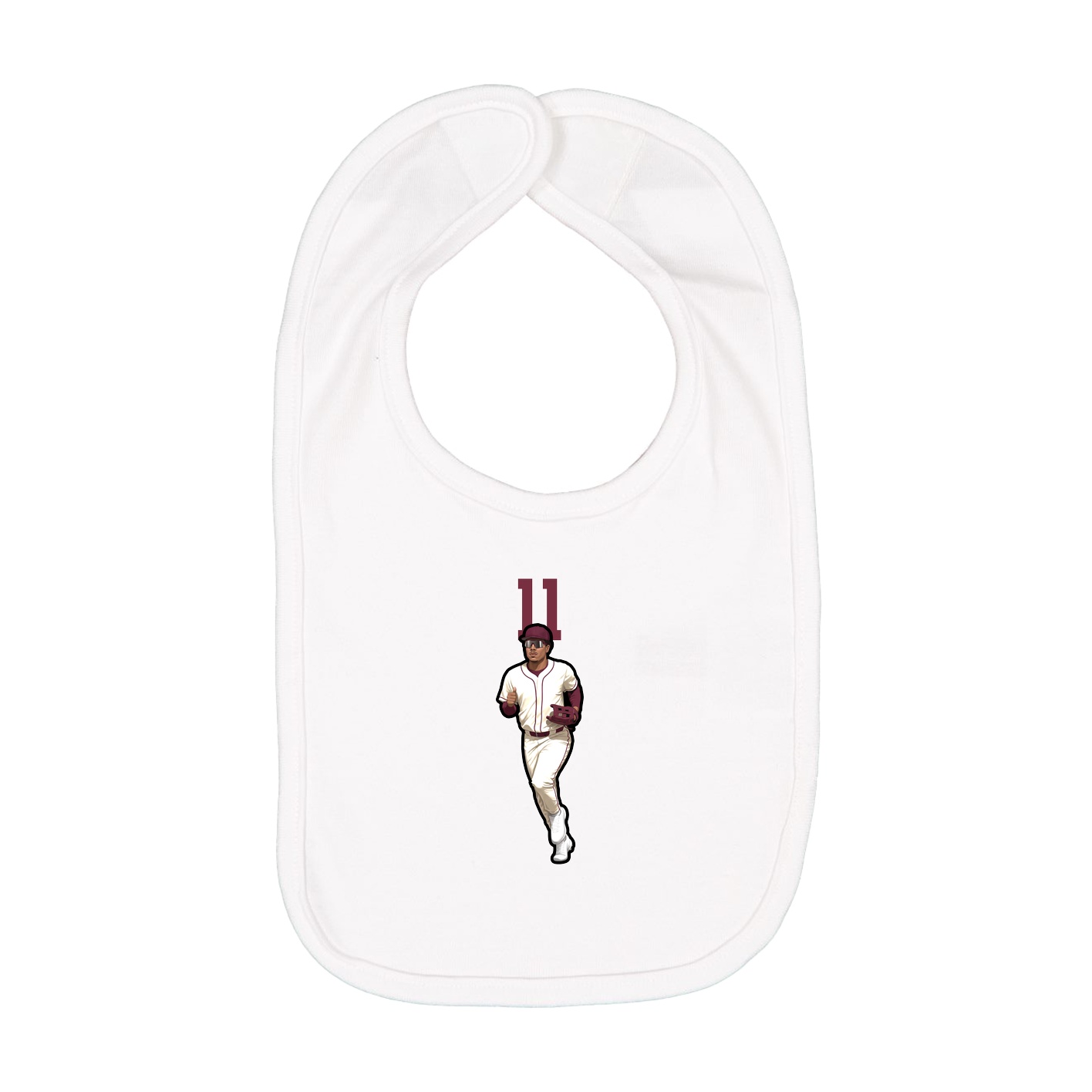 Infant Bib — Number Top in White