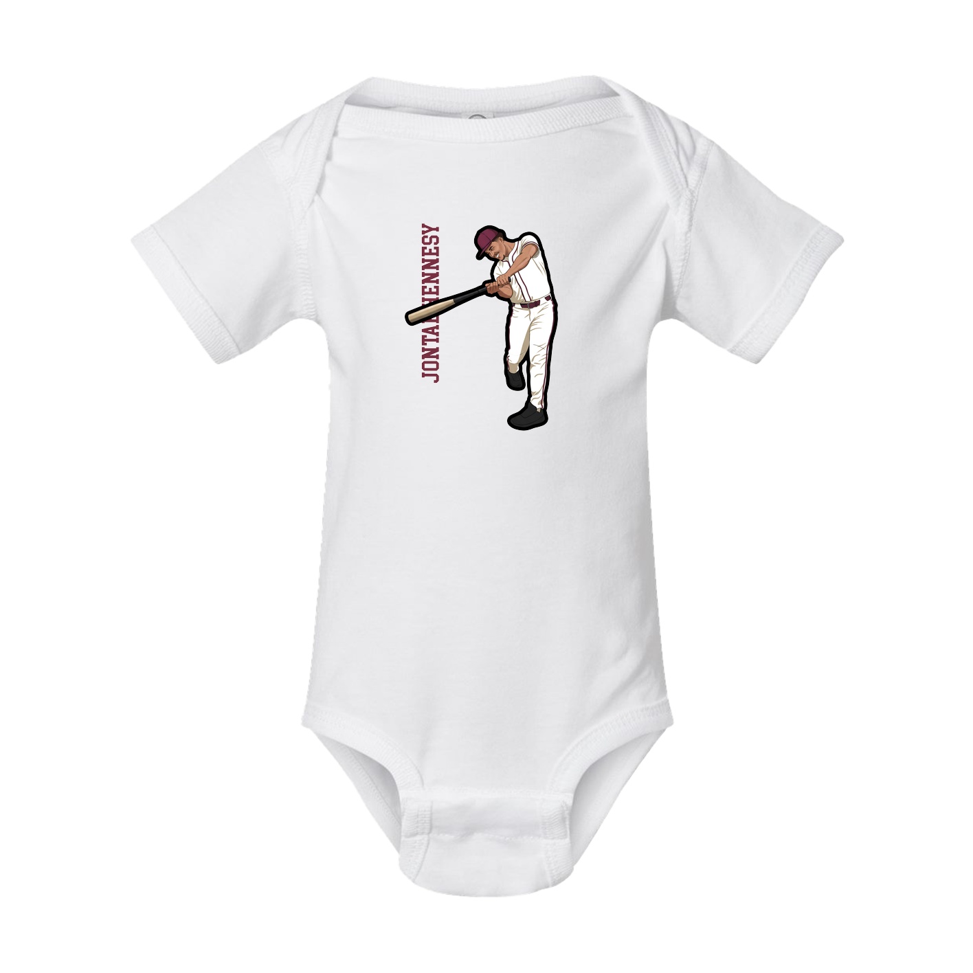 Baby Onesie — Name Vertical in White